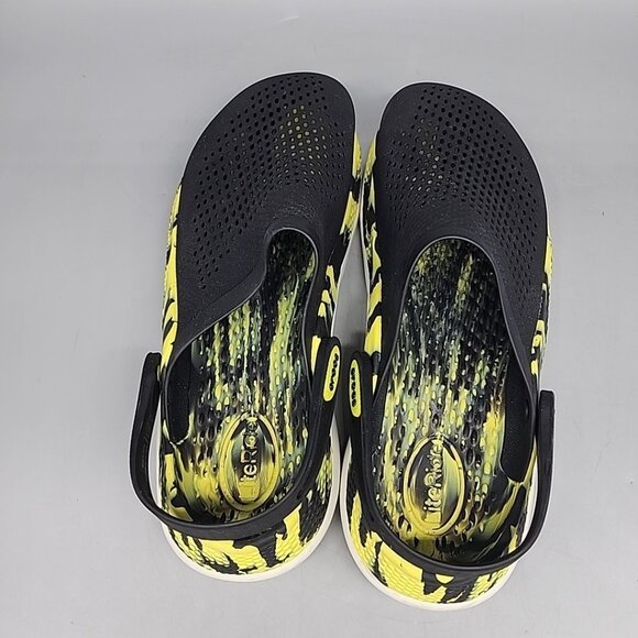crocs literide 360 Yellow Back Marble Mens 10 Women's 12 Clogs Slip On Shoes - Picture 5 of 6